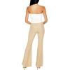 Forever 21 Women’s Glitter High-Rise Flare Pants(Champagne)