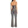 Forever 21 Women’s Glitter High-Rise Flare Pants(Grey)