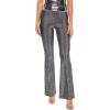 Forever 21 Women’s Glitter High-Rise Flare Pants(Grey)