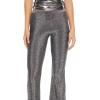 Forever 21 Women’s Glitter High-Rise Flare Pants(Grey)