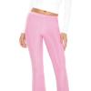 Forever 21 Women’s Glitter High-Rise Flare Pants(Pink)