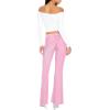 Forever 21 Women’s Glitter High-Rise Flare Pants(Pink)