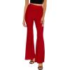 Forever 21 Women’s Glitter High-Rise Flare Pants(Red)