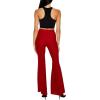 Forever 21 Women’s Glitter High-Rise Flare Pants(Red)