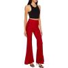 Forever 21 Women’s Glitter High-Rise Flare Pants(Red)
