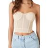 Forever 21 Women’s Mesh Bustier Crop Top(Brown)