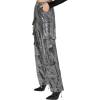 Forever 21 Women’s Metallic Wide-Leg Cargo Pants(Black)