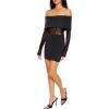 Forever 21 Women’s Off-The-Shoulder Corset Mini Dress(Black)