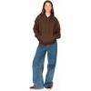 Forever 21 Women’s Oversized Fleece Hoodie With Kangaroo Pocket(Brown)