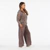 Forever 21 Women’s Oversized Zip-up Enzyme Wash Hoodie(Brown)