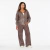 Forever 21 Women’s Oversized Zip-up Enzyme Wash Hoodie(Brown)