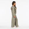 Forever 21 Women’s Oversized Zip-up Enzyme Wash Hoodie(Green)
