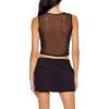 Forever 21 Women’s Rhinestone Illusion Crop Top(Black)