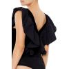 Forever 21 Women’s Ruffle Butterfly-sleeve Bodysuit(Black)