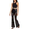 Forever 21 Women’s Sequin High-Rise Flare Pants(Black)