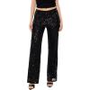 Forever 21 Women’s Sequin High-Rise Wide-Leg Pants(Black)