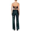 Forever 21 Women’s Sequin High-Rise Wide-Leg Pants(Dark Green)