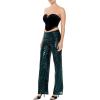 Forever 21 Women’s Sequin High-Rise Wide-Leg Pants(Dark Green)