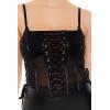 Forever 21 Women’s Sheer Mesh Corset Cami(Black)