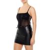 Forever 21 Women’s Sheer Mesh Corset Cami(Black)