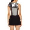 Forever 21 Women’s Sleeveless Metallic Bow Crop Top(Black)