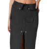Forever 21 Women’s Split-Hem Cargo Maxi Skirt(Black)