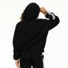 Forever 21 Women’s Zip-up Hoodie With Side Stripes(Black)