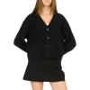 Forever 21 Womens Chunky Cropped Mossy Cardigan(Black)