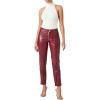 Forever 21 Women’s Faux Leather Ankle Pants(Wine)