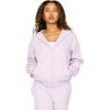 Forever 21 Women’s Full Zip Front Sweatshirt With Drawstring Hood(Purple)
