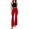 Forever 21 Women’s Glitter High-Rise Flare Pants(Red)