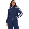Forever 21 Women’s Nylon Track Jacket With Bow Details(Navy)