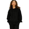 Forever 21 Women’s Oversized Fleece Hoodie With Kangaroo Pocket(Black)