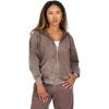 Forever 21 Women’s Oversized Zip-up Enzyme Wash Hoodie(Brown)
