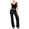 Forever 21 Women’s Sequin High-Rise Wide-Leg Pants(Black)