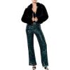 Forever 21 Women’s Sequin High-Rise Wide-Leg Pants(Dark Green)