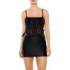 Forever 21 Women’s Sheer Mesh Corset Cami(Black)