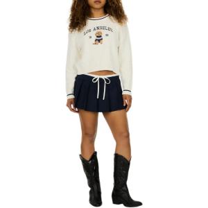 Forever 21 Cable Knit Sweater with Tipping and Applique(Ivory)