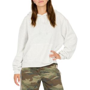Forever 21 Women’s Oversized Fleece Hoodie With Kangaroo Pocket(Cloud Grey)